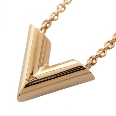 LOUIS VUITTON Essential V Necklace pendant Gold Plated Used