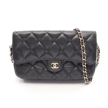 CHANEL Matelasse Chain Phone Case Wallet Shoulder Bag AP2096 leather GHW Used