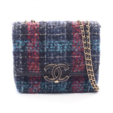 CHANEL Matelasse chain Shoulder hand Bag A57277 Fabric leather Navy Used Women