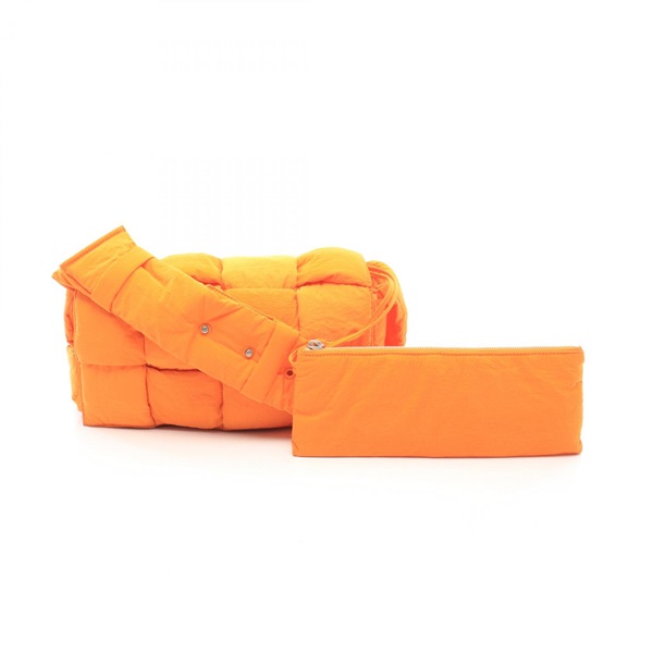 BOTTEGA VENETA PADDED CASSETTE Waist bag Crossbody 679763 Nylon Orange Used