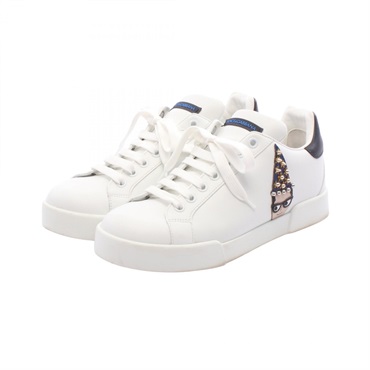 DOLCE GABBANA Portofino #DGFAMILY Studs sneakers leather White Used #36 1/2
