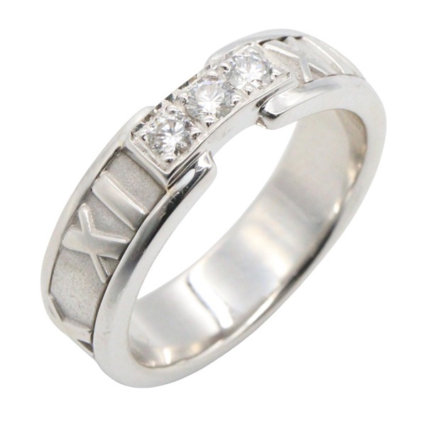 TIFFANY＆CO Atlas 3PD Diamond Ring 18KWG White Gold Used Women US size #6