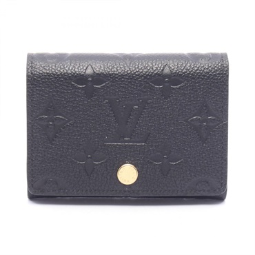LOUIS VUITTON Enveloppe carte de Visit Card Case holder M27908 leather Noir used