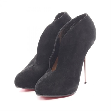 Christian Louboutin Siletto Heels Pumps Shoes #38 1/2 Suede Black Used Women