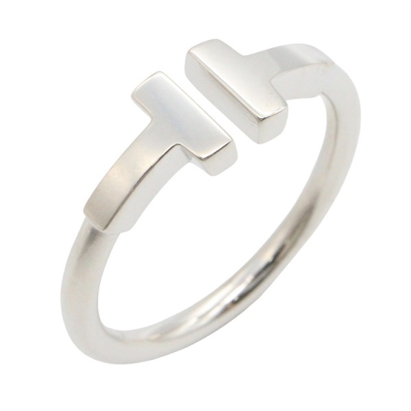 TIFFANY＆CO T Wire Ring 18KWG White Gold Used Women US size #5