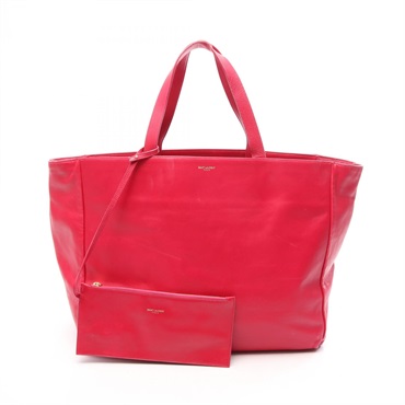 SAINT LAURENT PARIS Veau Velours Tote Hand Bag leather Pink Used Women