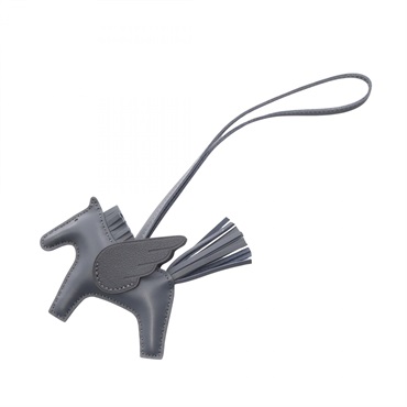 HERMES Rodeo Pegasus PM charm Agneau milo Swift leather Gray Ardoise Used K