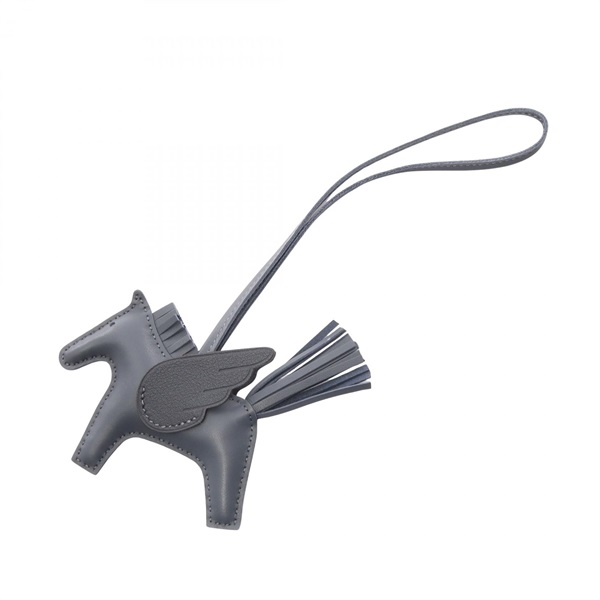 HERMES Rodeo Pegasus PM charm Agneau milo Swift leather Gray Ardoise Used K