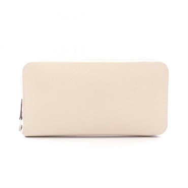 HERMES Azap long silkin Around long wallet purse K Epsom leather craie Used SHW