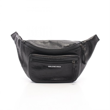 BALENCIAGA Explorer Beltpack Graffiti Waist bum bag 529550 leather Black Used