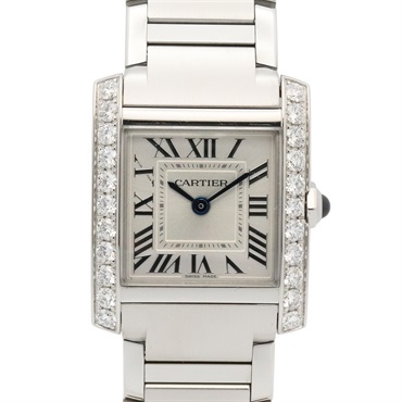 CARTIER Tank Française SM Wrist Watch W4TA0020 Quartz SS diamond Used Women