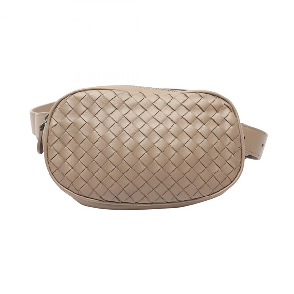 BOTTEGA VENETA Intrecciato Waist bum belt bag leather Beige Used unisex