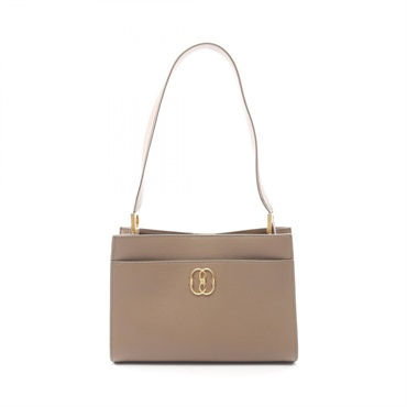 BALLY TRAPEZE SOFT Shoulder Bag leather Beige Used Women