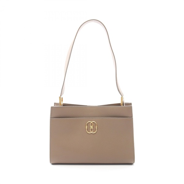 BALLY TRAPEZE SOFT Shoulder Bag leather Beige Used Women