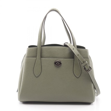 COACH Lola Carryall 30 Shoulder Crossbody Handbag 91740 leather Khaki Used Women