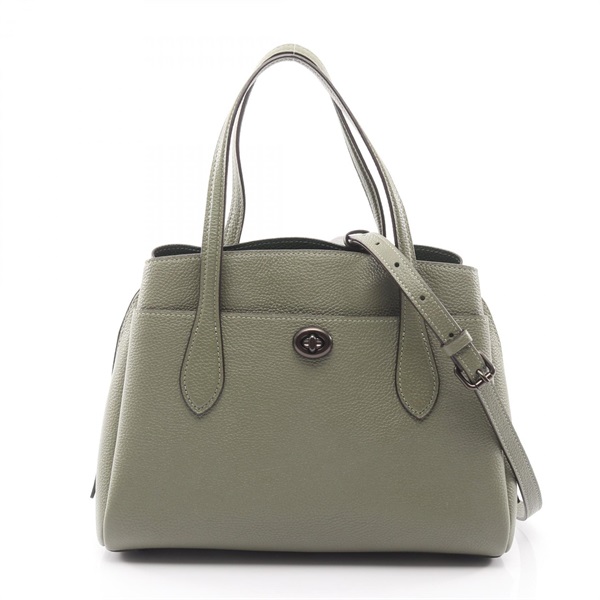COACH Lola Carryall 30 Shoulder Crossbody Handbag 91740 leather Khaki Used Women