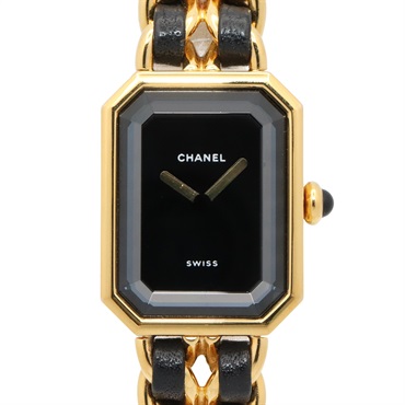 CHANEL Premiere L Wrist Watch H0001 Quartz Gold Plated leather Used Women CC