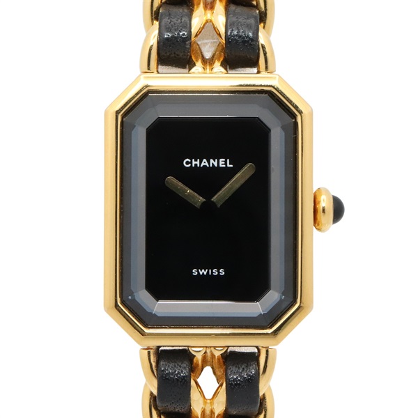 CHANEL Premiere L Wrist Watch H0001 Quartz Gold Plated leather Used Women CC