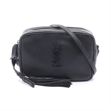 SAINT LAURENT PARIS LOU Monogram Shoulder Bag 574494 leather Black Used Women