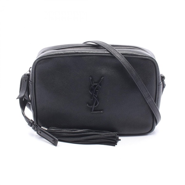 SAINT LAURENT PARIS LOU Monogram Shoulder Bag 574494 leather Black Used Women