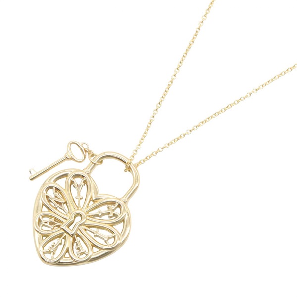 TIFFANY＆CO Filigree Heart Necklace Pendant 18KYG Yellow Gold Used Women