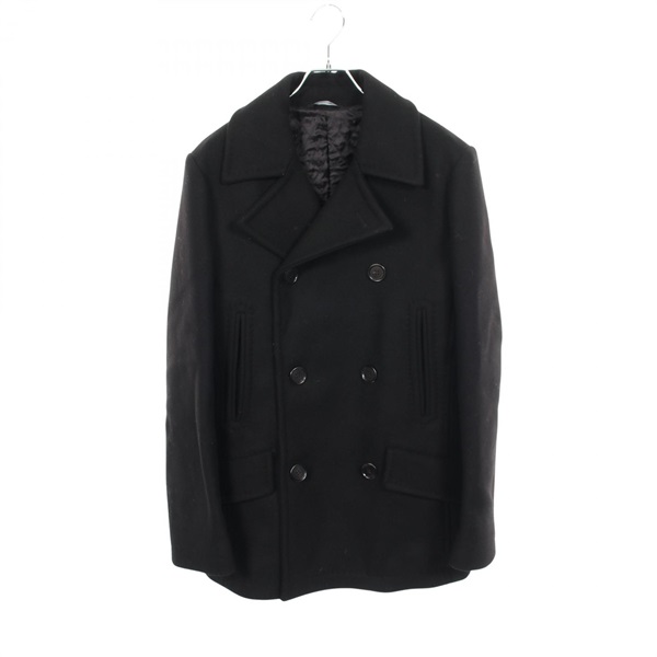 DOLCE GABBANA Pea Coat Jacket #48 wool Black Used mens