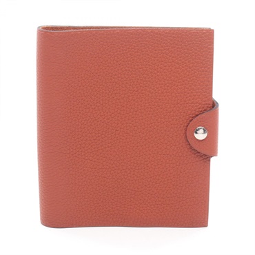 HERMES Ulysse PM Notebook cover A Togo leather Embossed Brique Used SHW