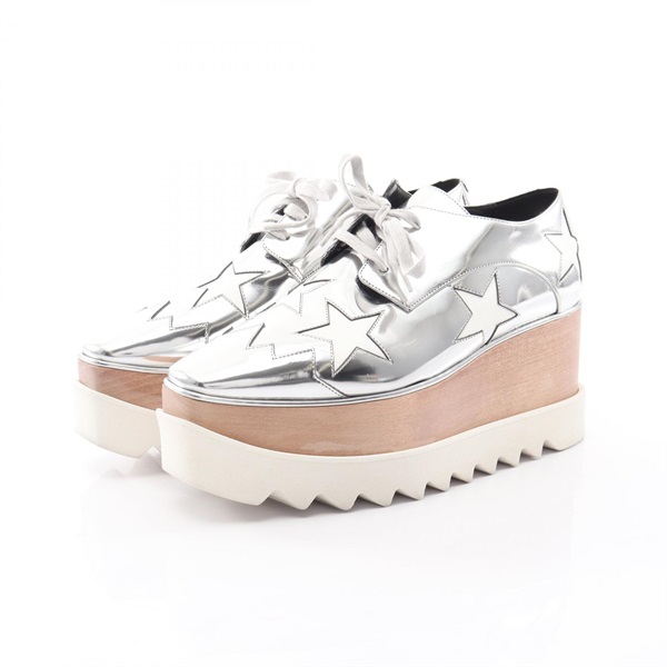 Stella McCartney ELYSE STAR Shoes Platform #38 Synthetic leather Silver Used