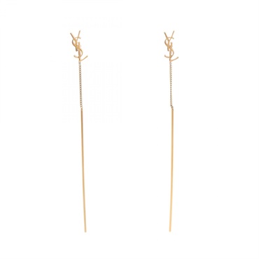 SAINT LAURENT PARIS OPYUM Cassandra Threader Pierced earrings GP Used Women