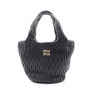 Miu Miu Materasse Hand Tote Bag 5BG257 leather Black Used Women