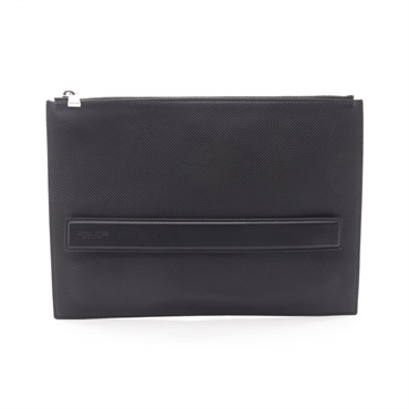 BOTTEGA VENETA Business Clutch bag leather Black Used mens