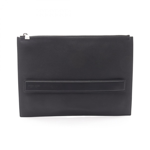 BOTTEGA VENETA Business Clutch bag leather Black Used mens
