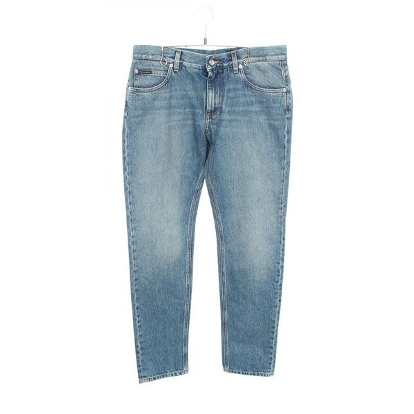 DOLCE GABBANA Logo Denim Long Pants Trousers #48 cotton Blue Used mens
