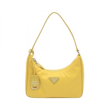 PRADA TESSUTO SAFFIANO Handbag 1NE204 Nylon leather Yellow Used Women