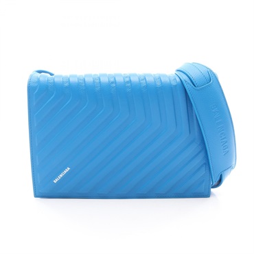 BALENCIAGA CAR FLAP crossbody Shoulder Bag 679465 leather Blue Used mens