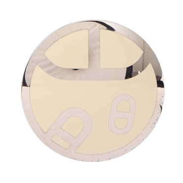 HERMES Chaine dancre round Scarf ring metal SHW Beige Used Women