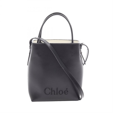 Chloe Sense Micro Tote 2WAY Handbag CHC23UP873I10 leather Black Used Women