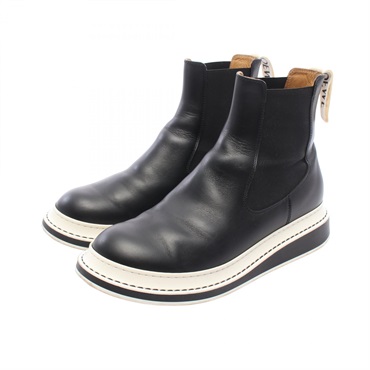 LOEWE Short Ankle boots shoe leather Black Used mens #41