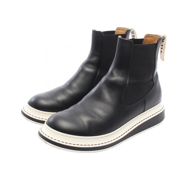 LOEWE Short Ankle boots shoe leather Black Used mens #41