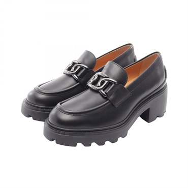 TOD'S Kate Loafers Shoes #37 XXW08D0HR40GOC leather Black Used Women
