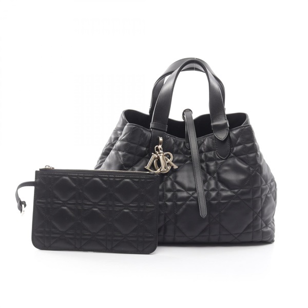 Dior Toujours Medium Macro Cannage Handbag M2821OSNW leather Black Used Women