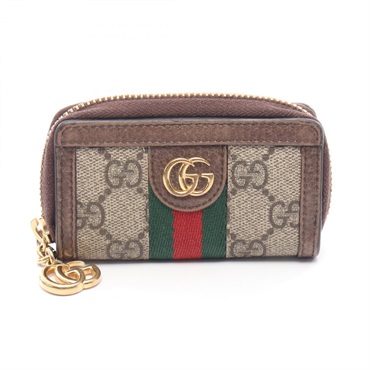 GUCCI Ophidia GG Supreme Key Coin Case Holder 523157 leather canvas Beige Used