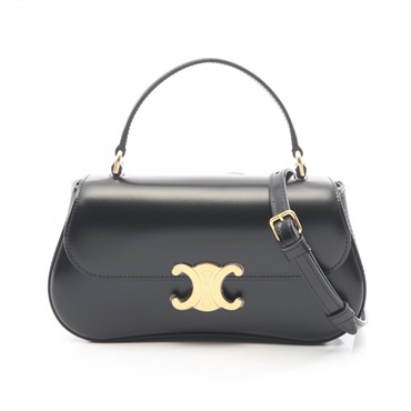 CELINE Teen Laura Shoulder Crossbody Handbag 119533BF4 leather Black Used Women