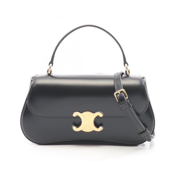 CELINE Teen Laura Shoulder Crossbody Handbag 119533BF4 leather Black Used Women