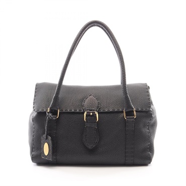 FENDI Linda Selleria Handbag 8BR547 leather Black Used Women