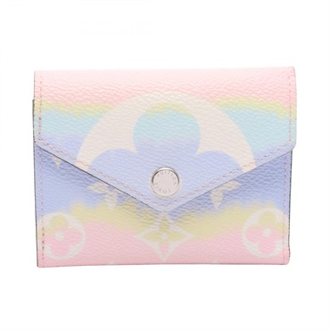 LOUIS VUITTON Portefeuille Zoe Tri-fold wallet purse M69341 canvas Pastel used
